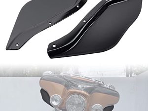 VEISUTOR Smoked Fairing Air Deflector Windshield Motorcycle Fairing Side Wings Fixed-Position Wind Deflectors Side Shield for Harley Davidson Electra Glide Street Glide Trike 1996-2013 Accessories