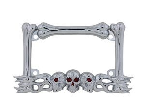 Pilot Automotive WL254-C 'Skull/Flames' Motorcycle License Plate Frame