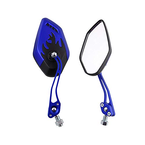 ESUPPORT Blue Motorcycle Motorbike 8mm 10mm Rearview Side Mirror ATV Scooter Bike Flame Fire ESUPPORT Blue Motorcycle Motorbike 8mm 10mm Rearview Side Mirror ATV Scooter Bike Flame Fire