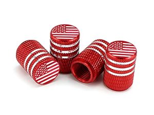 Valve Caps for Car Tires | Universal Tire Valve Stem Caps for Cars SUVs Trucks Motorcycles Bicycles | 4 Pack USA Flag Logo Car Decoration Accessories Car Valve Stem Dust Proof Covers