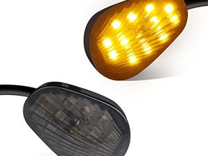 QUASCO Flush Mount Motorcycle Turn Signals Smoked Lens led Blinkers Compatible with Yamaha YZF R1 R3 R6 R6S FJ 09 FZ MT 07 09
