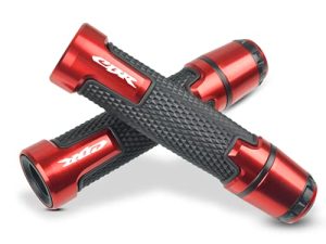 7/8'' 22mm Motorcycle CNC Aluminum Powersports Handlebar Grips with Grip Ends Fit For CBR500 CBR1000RR CBR1100XX CBR125 CBR250 CBR300R CBR400RR CBR450SR CBR600RR CBR600F CBR900RR CBR954RR red