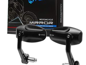 FENRIR CNC Aluminum Alloy Cafe Racer Black Motorcycle Bar End Mirrors Side 22mm 7/8" inch Handlebar Mirror Universal Rear View For M8/M6 Standard Super Sport Naked Street Bike Cruiser Minimoto Scooter