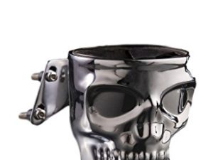 Kruzer Kustom Kaddy Chrome Skull Motorcycle Cup Holder