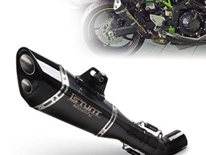 KAJIMOTOR Motorcycle Exhaust Slip on Muffler Silencer Tail Link Motorcycle Exhaust Tips Midpipe System for KAWASAKI Z900 2017 2018 2019 2020 2021 Black