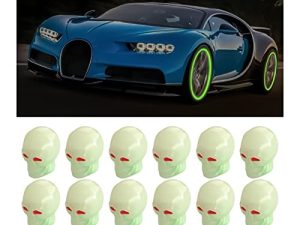 12PCS Fluorescent Skull Tire Valve Stem Caps