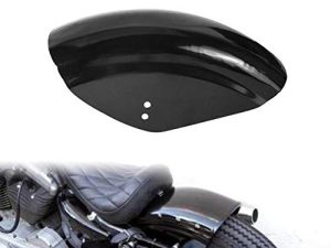 HDBUBALUS Motorcycle Rear Fender 7" Flat Fender Short Mudguard Compatible with Harley Sportster Iron 883 1200 72 Bright Black