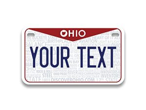 Personalized Ohio Mini License Plate | Choose All 50 States | Bike License Plate | 7 x 4 inch | Custom License Plate for Kids Toy Car | Golf Cart. Motorcycle & Moped
