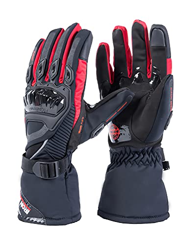 IRON JIA'S Motorcycle Gloves Winter Warm Touch Screen Waterproof Windproof Protective Clothing (RED IRON JIA'S Motorcycle Gloves Winter Warm Touch Screen Waterproof Windproof Protective Clothing (RED