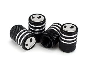 Valve Caps for Car Tires | Universal Tire Valve Stem Caps for Cars SUVs Trucks Motorcycles Bicycles | 4 Pack Halloween Smiley Logo Car Decoration Accessories Car Valve Stem Dust Proof Covers