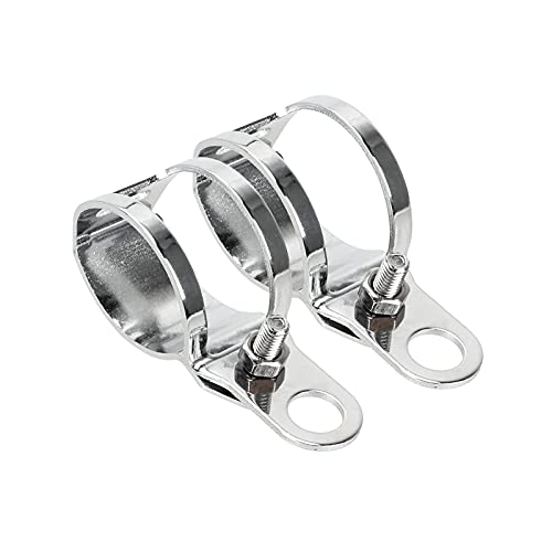 ANKIA 1 Pair Universal Metal Motorcycle Turn Signal Indicator Light Bulb Lamp Mounting Brackets Clamp Holder Support for 30-45mm Front Fork Accessories (Turn Signal Brackets-White) ANKIA 1 Pair Universal Metal Motorcycle Turn Signal Indicator Light Bulb Lamp Mounting Brackets Clamp Holder Support for 30-45mm Front Fork Accessories (Turn Signal Brackets-White)