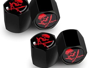 Skull Valve Stem Caps Cool Decoration Accessories for Car Tires-Upgrade Aluminum Zinc Alloy Anti-air Leakage