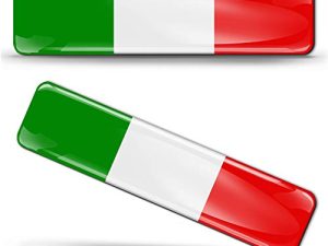 2 x 3D Domed Silicone Stickers Decals Italy National Italian Flag Car Motorcycle Helmet F 13