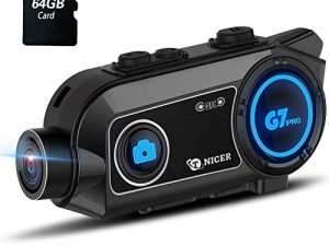 TNICER Motorcycle Bluetooth Headset with Camera