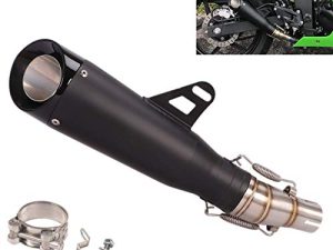 YOSAYUSA Motorcycle Exhaust System Slip On Exhaust Muffler 2" Inlet Stainless Steel Tail Pipes For Kawasaki Ninja 250 250R Z250 Ninja 300 2008-2017 （Black）