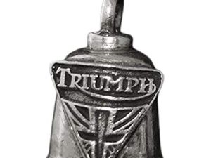 Pewter Motorcycle Gremlin Bell Triumph Triangle Cross Logo Made in the USA