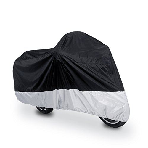 uxcell L 190T Rain Dust Protector Scooter Black+Silver Motorcycle Cover 86inch for Yamaha uxcell L 190T Rain Dust Protector Scooter Black+Silver Motorcycle Cover 86inch for Yamaha