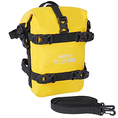 tacxmotorrad 8L Waterproof Motorcycle Bumper Bag Dirt Bike Bumper Bag Quick Install Kit Motorcycle Organizer with Shoulder Strap Crossbody (YELLOW tacxmotorrad 8L Waterproof Motorcycle Bumper Bag Dirt Bike Bumper Bag Quick Install Kit Motorcycle Organizer with Shoulder Strap Crossbody (YELLOW