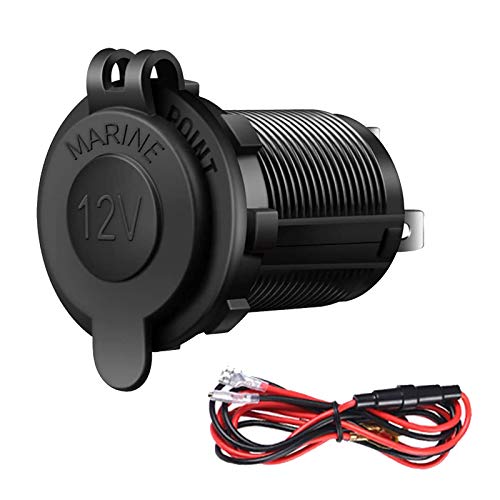 Cigarette Lighter Socket Car Marine Motorcycle ATV RV Lighter Socket Power Outlet Socket Receptacle 12V Waterproof Plug by ZHSMS Cigarette Lighter Socket Car Marine Motorcycle ATV RV Lighter Socket Power Outlet Socket Receptacle 12V Waterproof Plug by ZHSMS