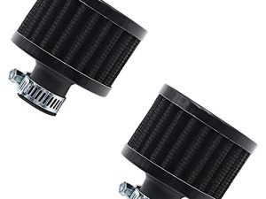 weideer 2pcs 12mm Mini Black Universal Air Filter Vent Crankcase Breathe Car Accessory For Car and Motorcycle(Black)