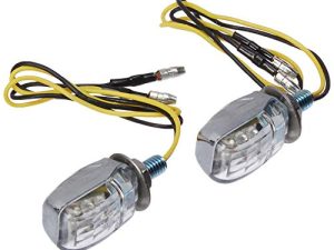 Krator 2pcs Mini Motorcycle LED Turn Signals Indicators Blinkers Lights Compatible with Metric Cruisers