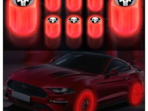 8PCS Glow in The Dark Skull Tire Valve Stem Caps