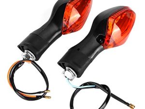 Akozon Turn Signal Light 1 Pair Motorcycle Modified Accessories Turn Signal Indicator Lamp for CRF250L CB400 SUPER CB600F HORNET CB900F HORENT RVT1000R RC51 (Black Yellow)