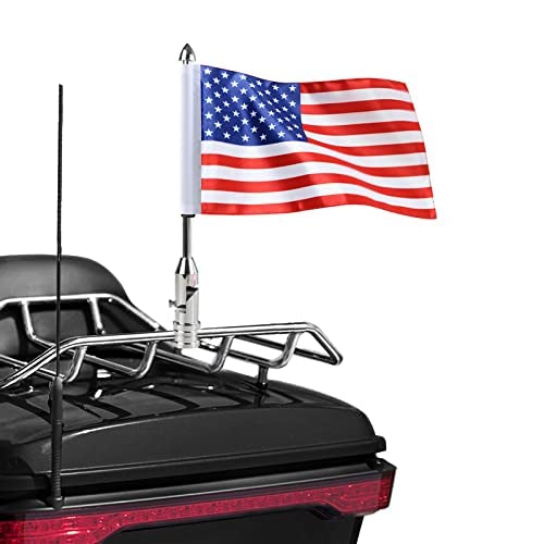 Motorcycle Flag Pole Fold Down 90° and American Premium Double Sided USA Flag Flagpole Holder Bracket Fit for 1/2'' Round Tubular Luggage Racks For Harley Touring Spring Honda Goldwing etc. Motorcycle Flag Pole Fold Down 90° and American Premium Double Sided USA Flag Flagpole Holder Bracket Fit for 1/2'' Round Tubular Luggage Racks For Harley Touring Spring Honda Goldwing etc.