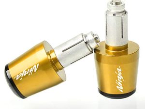 7/8" 22mm CNC Alu Motorcycle Handlebar Grips Ends Caps Fit For Ninja 650 1000SX ZX6R ZX9R ZX10R ZX12R ZX14R ER6F ER6N Gold