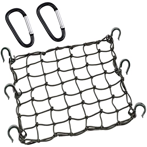 Thewinio Cargo Net 15"x15" Stretches to 30"x30" with Thicken Hooks | Natural Latex Core Thewinio Cargo Net 15"x15" Stretches to 30"x30" with Thicken Hooks | Natural Latex Core