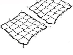 2 Pack of 15.7"x15.7" Bungee Cargo Net Stretches to 30"x30" Elastic Motorcycle Luggage Bungee Netting with 12 Metal Hooks Stretchable Bungee Cord Mesh Load Net Bike Paddle Board Quad Canoe Moped ATV