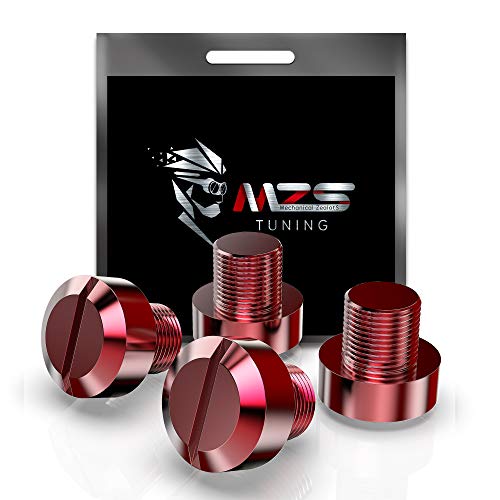MZS Mirror Hole Plugs Motorcycle Mirrors Blanking Cover Caps Universal CNC Red 4 Pcs M10 X 1.25 Clockwise Reverse Compatible with Street Naked Road Bike MZS Mirror Hole Plugs Motorcycle Mirrors Blanking Cover Caps Universal CNC Red 4 Pcs M10 X 1.25 Clockwise Reverse Compatible with Street Naked Road Bike