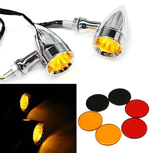Amber CNC Motorcycle Bullet LED Turn Signal Lights Blinker Indicator Front Rear Tail Light for Harley Honda Yamaha Suzuki Amber CNC Motorcycle Bullet LED Turn Signal Lights Blinker Indicator Front Rear Tail Light for Harley Honda Yamaha Suzuki