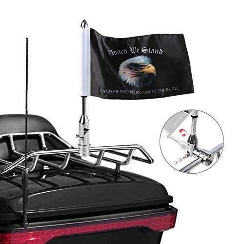 Gdcreestar Motorcycle Foldable 90° Fag Flagpole Fit for 1/2'' Round Luggage Rack Harley Touring Spring Honda Goldwing etc. Fold Down Flag Pole Holder Bracket with United We Stand Fag Gdcreestar Motorcycle Foldable 90° Fag Flagpole Fit for 1/2'' Round Luggage Rack Harley Touring Spring Honda Goldwing etc. Fold Down Flag Pole Holder Bracket with United We Stand Fag