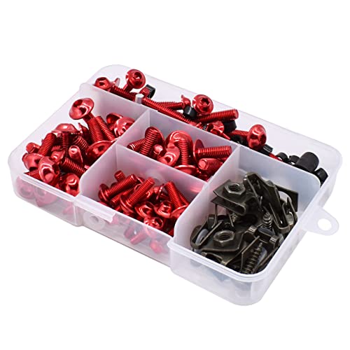 Universal Motorcycle Fairing Screws Windscreen Aluminium Screw Body Spring Bolts Nuts Kit For Yamaha Kawasaki Suzuki BMW etc Red Universal Motorcycle Fairing Screws Windscreen Aluminium Screw Body Spring Bolts Nuts Kit For Yamaha Kawasaki Suzuki BMW etc Red