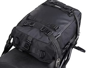 Rhinowalk Motorcycle Tail Bag 20L Waterproof Motor Pannier Bag Motor Travel Luggage Motorbike Rear Rack Trunk Storage Bag Professional Motorcycle Accessories-Black