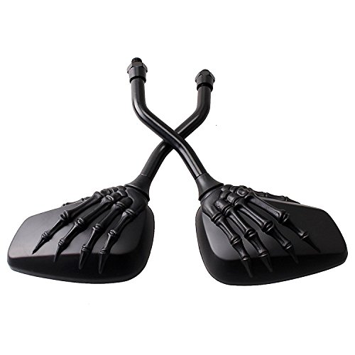 Pairs of Distinctive Skull Skeleton Hand 8mm 10mm Rearview Side Mirror for Motorcycle Scooter Moped Bike Standard Bike (Black) Pairs of Distinctive Skull Skeleton Hand 8mm 10mm Rearview Side Mirror for Motorcycle Scooter Moped Bike Standard Bike (Black)