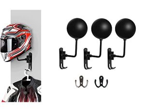 Spherical Motorcycle Helmet Rack Wall Mount & Jacket Hook (Multiple Bike Helmet Mounts)