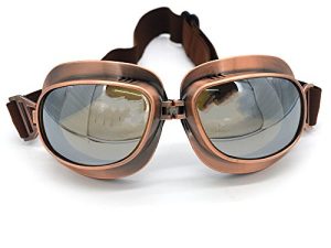 Evomosa Motorcycle Goggles Vintage Pilot Goggles Retro Motocross Goggle Outdoor Eyewear Sports Glasses for Half Helmet