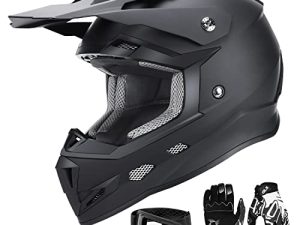 GLX GX623 DOT Kids Youth ATV Off-Road Dirt Bike Motocross Motorcycle Full Face Helmet Combo Gloves Goggles for Boys & Girls (Camouflage