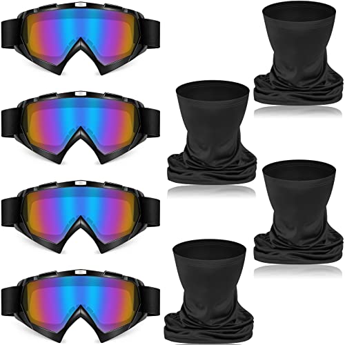 4 Pcs Motorcycle Dirt Bike Goggles for Men Women Windproof Adjustable ATV Goggles and 4 Pcs Neck Gaiter Breathable Face Cover Motorcycle Face Mask for Motocross Riding Cycling Hiking 4 Pcs Motorcycle Dirt Bike Goggles for Men Women Windproof Adjustable ATV Goggles and 4 Pcs Neck Gaiter Breathable Face Cover Motorcycle Face Mask for Motocross Riding Cycling Hiking