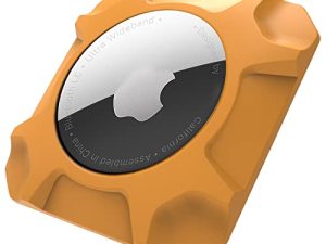 Airtag Holder Strong Case Stick-On Mount for Airtag Protective Pasteable Accessories Air Tag Case with Apple AirTag Hidden Protective Location Tracker(1 Pack Orange)
