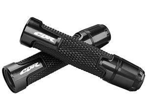 YLFDC 7/8" 22mm Motorcycle Handlebar Grips with Grip Ends for Honda CBR 600RR F4 F4I CBR 1000RR 954RR 929RR 900RR (Black)