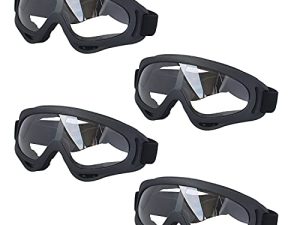 LJDJ Motorcycle Goggles - Glasses Set of 4 - Dirt Bike ATV Motocross Adjustable UV 400 Outdoor Sports Tactical Dust-Proof Combat Military Glasses for Kids