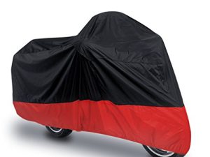 uxcell L 190T Rain Dust Motorcycle Cover Black+Red Outdoor Waterproof 86" for Honda