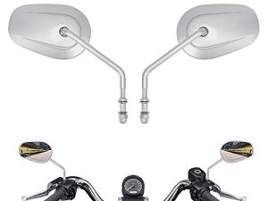 KEMIMOTO Side Mirrors for Road King Sportster Street Electra Glide Softail Dyna Road Glide Rear View Chrome 1982 - 2020 2021 2022