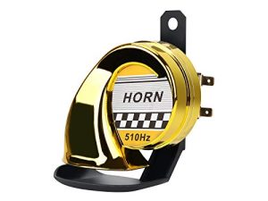 Motorcycle 12V 130DB Electric Snail Air Horn Siren High Tone 510HZ Waterproof Horn for Auto Car Scooter(Yellow)