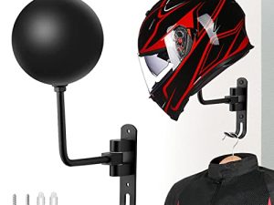 LPLKON Motorcycle Helmet Rack 180° Degree Rotation Helmet Holder Wall Mount