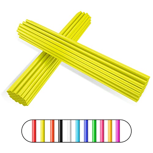 PSLER 72 PCS Yellow Spoke Skins Spoke Covers Trim Wrap Cover Decoration Protector Pipe Motorcycle Motocross Pit Dirt Bike PSLER 72 PCS Yellow Spoke Skins Spoke Covers Trim Wrap Cover Decoration Protector Pipe Motorcycle Motocross Pit Dirt Bike
