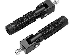 M8 Motorcycle Foldable Foot Pegs Front Footpeg Electric Car Anti-Skid Rearsets Folded Footrest Bicycle 90 Degree Fixed Folding Passenger Pedal Universal For YAMAHA Honda Suzuki Kawasaki Ducati Aprilia